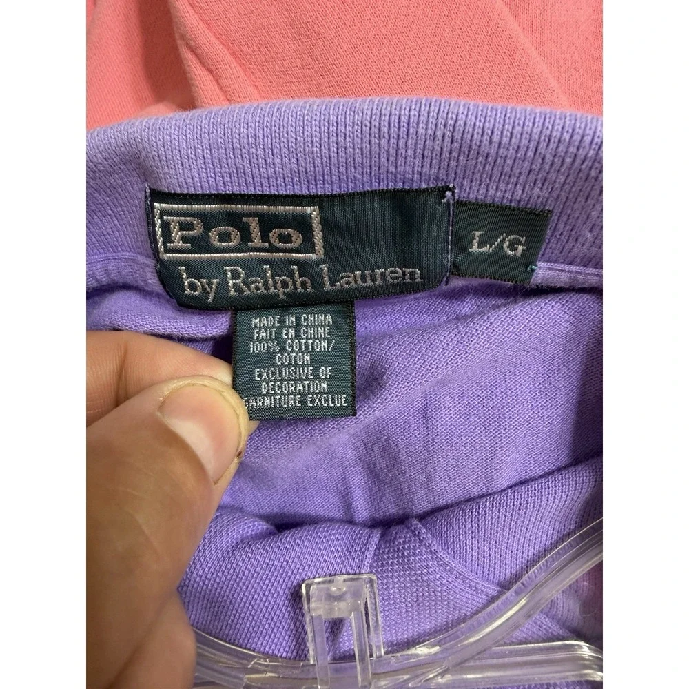 vtg polo ralph lauren polo shirt Purple logo pony preppy Classic L Men's
